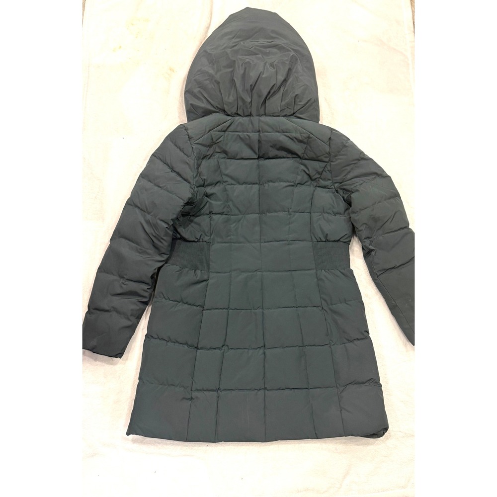 Cole Haan Signature Women's 32" Signature Hooded Taffeta Down Coat Green Small - Picture 5 of 10